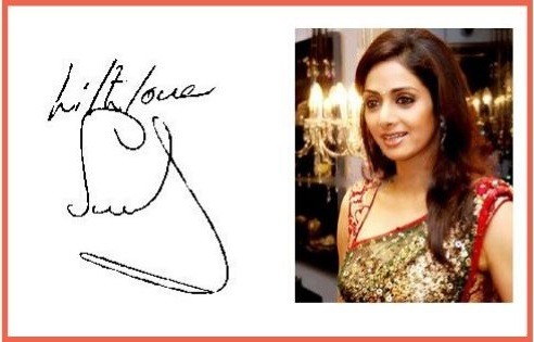 Bollywood celebrity Sridevi Signature Analysis